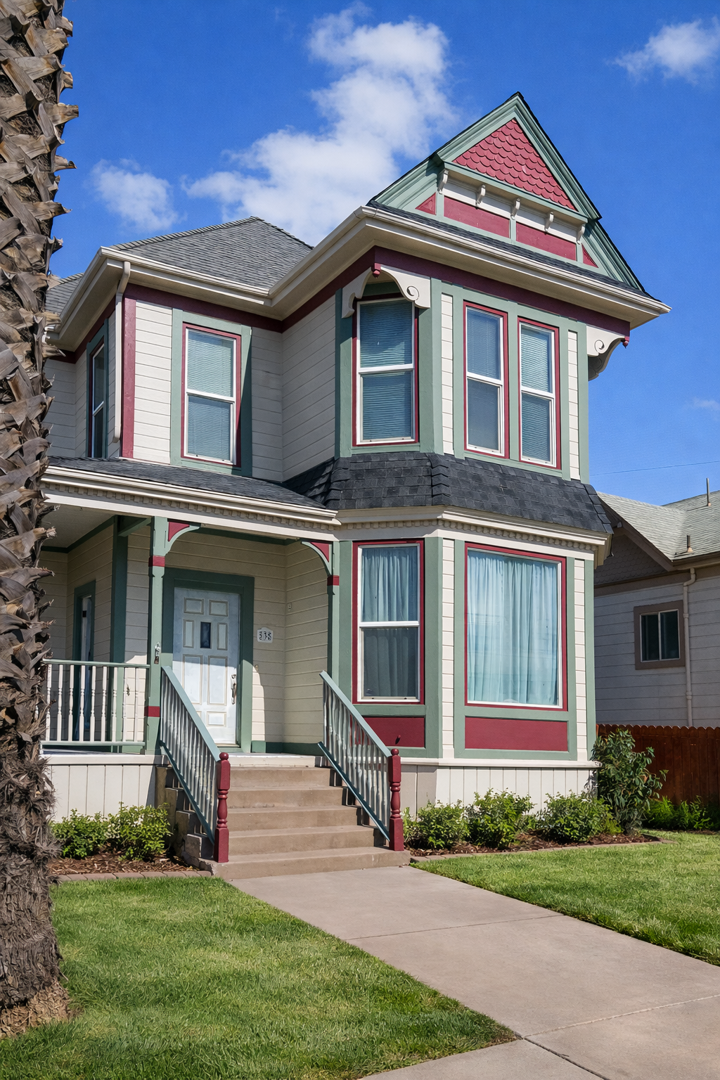 Pink Victorian home exterior